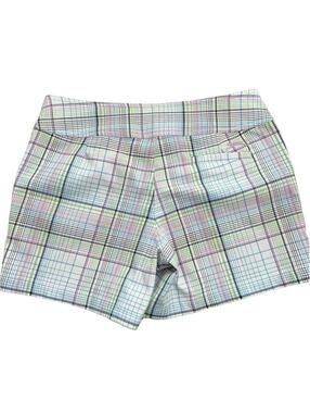 Women’s Plaid Stretch Cotton Blend Shorts - Pastel Multi